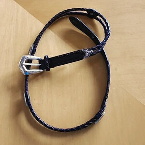 Brighton woven belt, dark brown